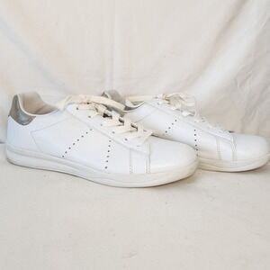 Ellos Love White Sneakers Shoes Women's 9.5M Casual Athletic Metallic Accents